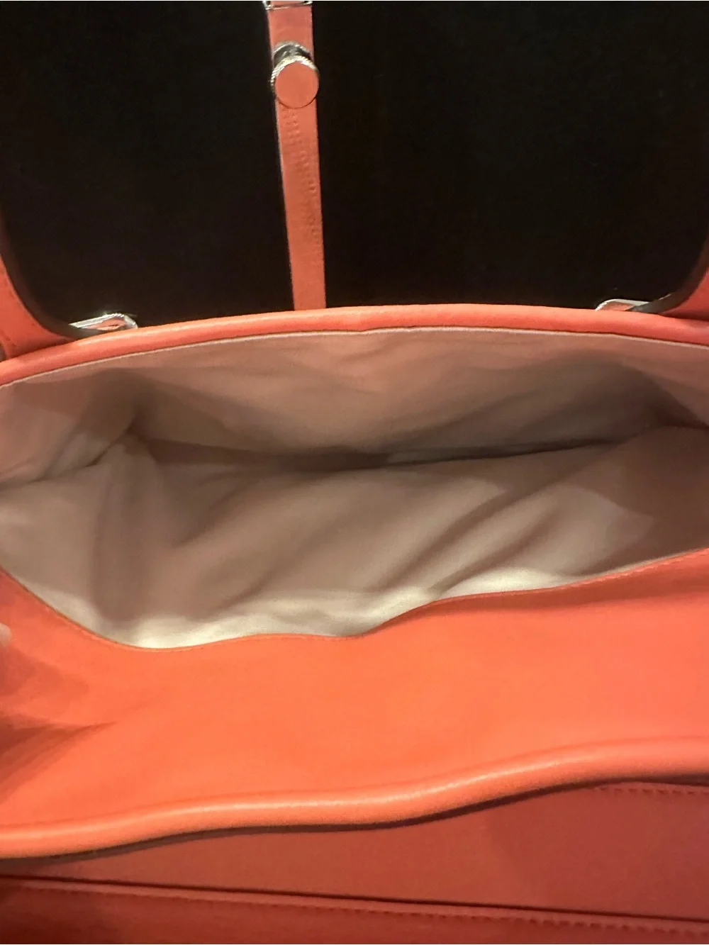 Coach #267 Taylor Alexis Coral-Orange Leather Tote Carryall